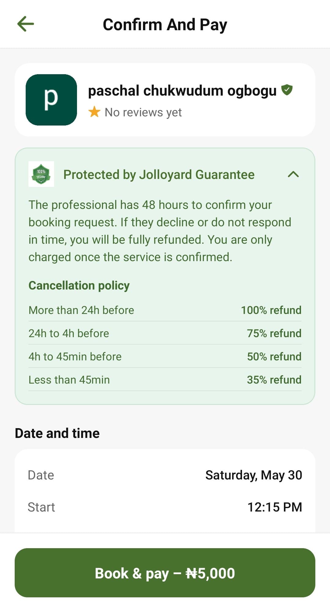Confirm & pay securely